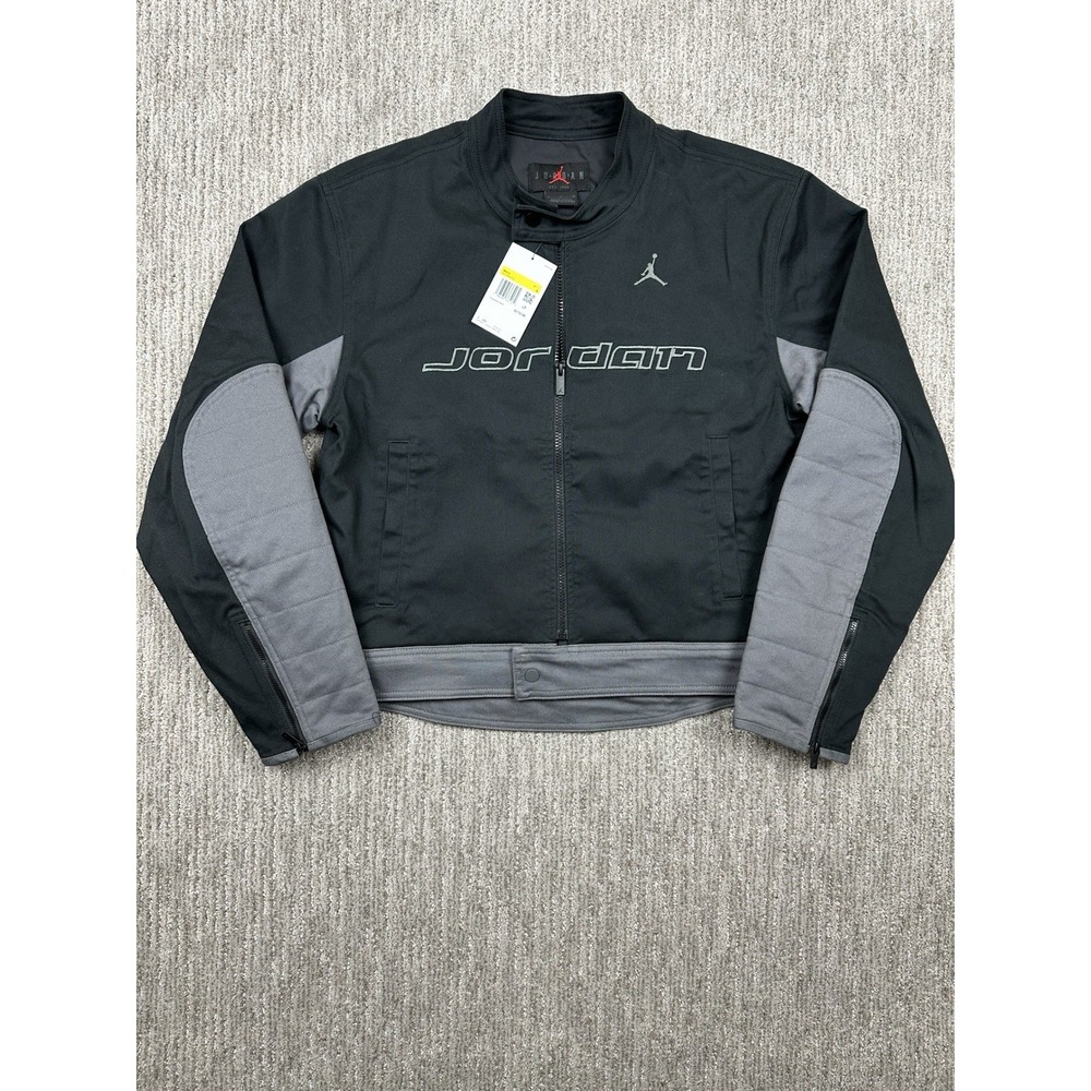 New Jordan Brooklyn Motorsport Jacket Black/Iron‎ Grey HV1048-010 Men's Small